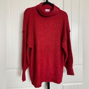 Pink Lily Soft & Chunky Cowlneck Poncho Style Sweater